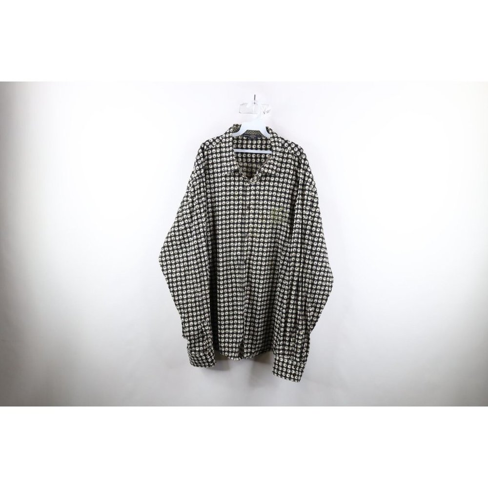 Vintage 90s Marithe Francois Girbaud Mens 4XL Distressed Spell Out Button Shirt
